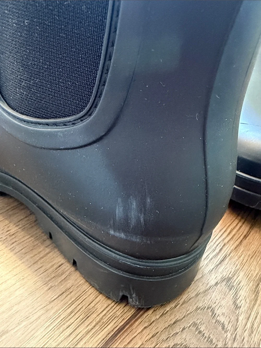 Planone Women's Black 10 (41) Waterproof Short Rain Boots